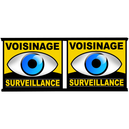 voisinage surveillance - 2fois 10cm - Sticker/autocollant