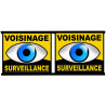 voisinage surveillance - 2fois 10cm - Sticker/autocollant