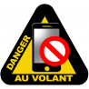 Smartphone - Danger au volant - 5x4.6cm - Sticker/autocollant