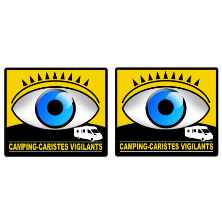 camping-caristes vigilants - 2 stickers de 10cm - Sticker/autocollant