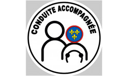 Conduite accompagnée du Berry - 15x15cm - Sticker/autocollant