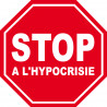 hypocrisie STOP - 10x10cm - Sticker/autocollant