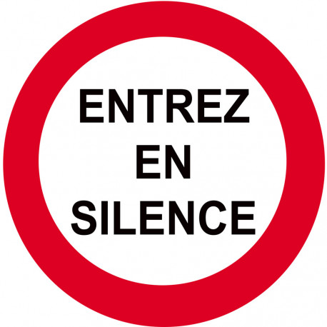 entrez en silence - 20cm - Sticker/autocollant