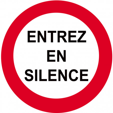 entrez en silence - 15cm - Sticker/autocollant