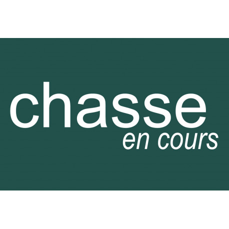 chasse en cours vert - 10x6.5cm - Sticker/autocollant