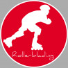 rollerblading rouge - 5cm - Sticker/autocollant