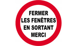 fermer les fenêtres en sortant - 5cm - Sticker/autocollant