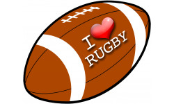 I love rugby - 10x8cm - Sticker/autocollant