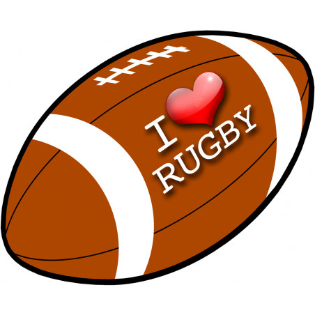 I love rugby - 10x8cm - Sticker/autocollant