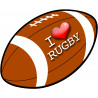 I love rugby - 26x21cm - Sticker/autocollant