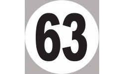 numéro 63 - 5x5cm - Sticker/autocollant