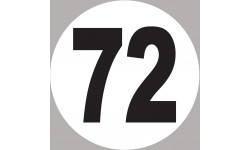 numéro 72 - 10x10cm - Sticker/autocollant