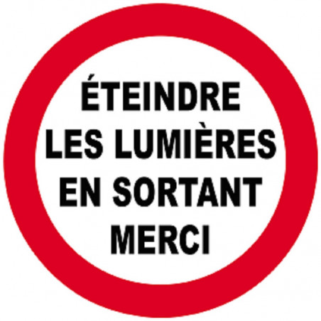 éteindre les lumières en sortant - 10cm - Sticker/autocollant