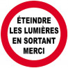 éteindre les lumières en sortant - 10cm - Sticker/autocollant