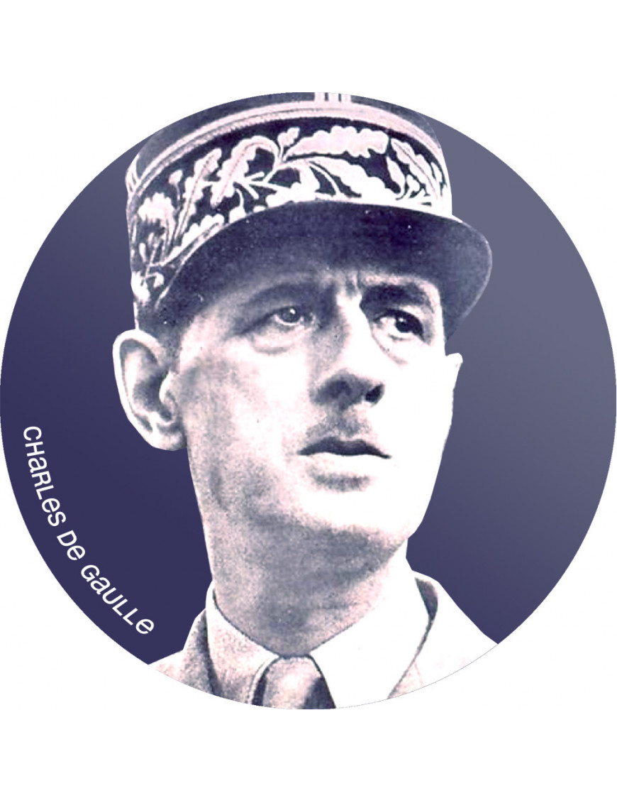 Charles de Gaulle (5x5cm) - Sticker/autocollant