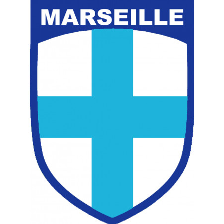 Marseille blason - 10x7.3cm - Sticker/autocollant