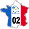 02 France Hauts-de-France - 20x20cm - Sticker/autocollant