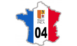 FRANCE 04 Région PACA - 15x15cm - Sticker/autocollant