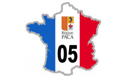 FRANCE 05 Région PACA - 10x10cm - Sticker/autocollant