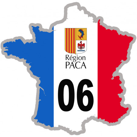 FRANCE 06 Région PACA - 10x10cm - Sticker/autocollant