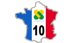 FRANCE 10 Champagne - 10x10cm - Sticker/autocollant