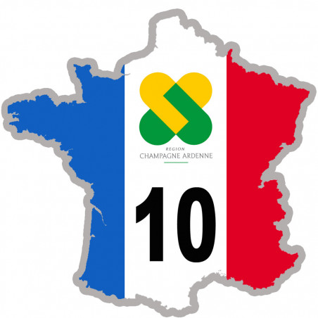 FRANCE 10 Champagne - 10x10cm - Sticker/autocollant