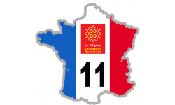 FRANCE 11 de l'Aude - 10x10cm - Sticker/autocollant