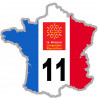 FRANCE 11 de l'Aude - 20x20cm - Sticker/autocollant