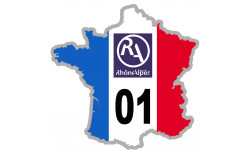 FRANCE 01 Rhône Alpes - 10x10cm - Sticker/autocollant