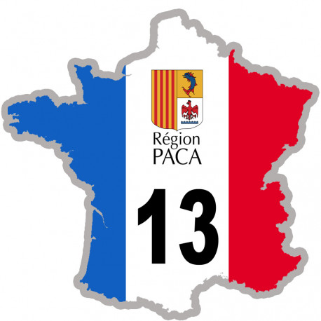 FRANCE 13 Région PACA - 5x5cm - Sticker/autocollant