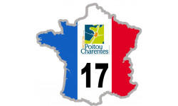 FRANCE 17 Poitou Charente - 5x5cm - Sticker/autocollant