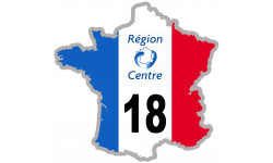 FRANCE 18 Région Centre - 10x10cm - Sticker/autocollant