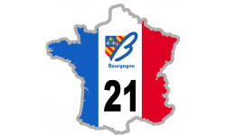 FRANCE 21 Bourgogne - 5x5cm - Sticker/autocollant