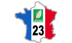 FRANCE 23 Limousin - 20x20cm - Sticker/autocollant