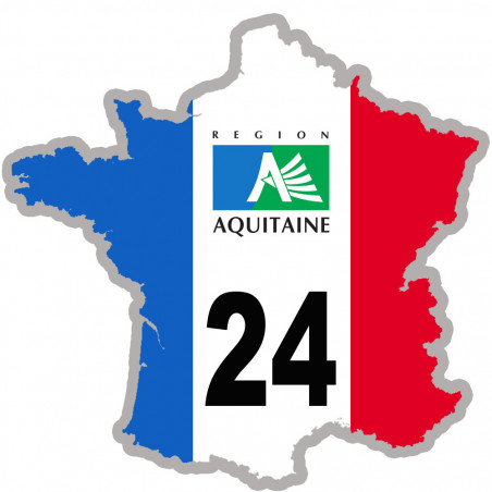 FRANCE 24 Aquitaine - 15x15cm - Sticker/autocollant