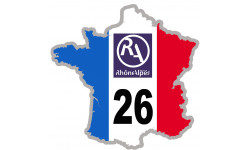 FRANCE 26 Rhône Alpes - 5x5cm - Sticker/autocollant