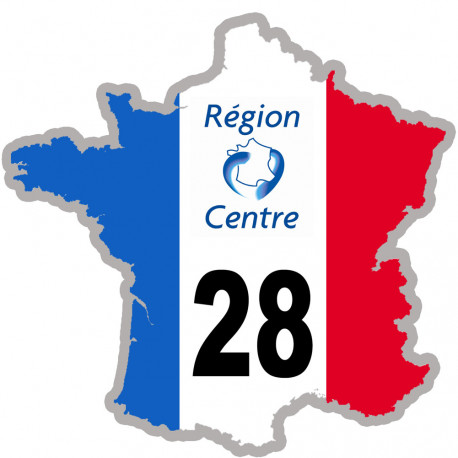 FRANCE 28 région Centre - 15x15cm - Sticker/autocollant