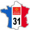 FRANCE 31 Midi Pyrénées - 15x15cm - Sticker/autocollant