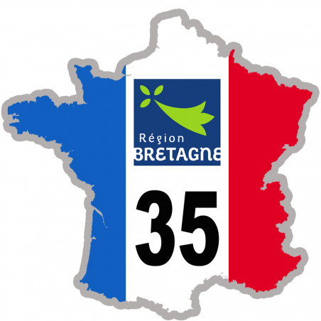 FRANCE 35 région Bretagne - 10x10cm - Sticker/autocollant