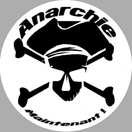 anarchiste blanc - 15x15cm - Sticker/autocollant