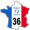 FRANCE 36 région Centre - 15x15cm - Sticker/autocollant