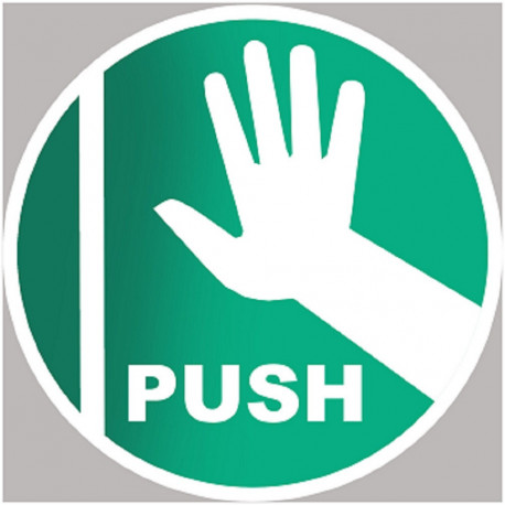 Push the door - 10cm - Sticker/autocollant