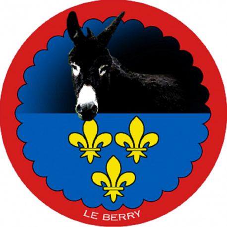 L'âne grand noir du Berry - 5cm - Sticker/autocollant