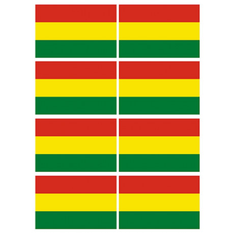 Drapeau Bolivie (8 fois 9.5x6.3cm) - Sticker/autocollant