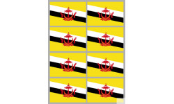 Drapeau Brunei (8 fois 9.5x6.3cm) - Sticker/autocollant