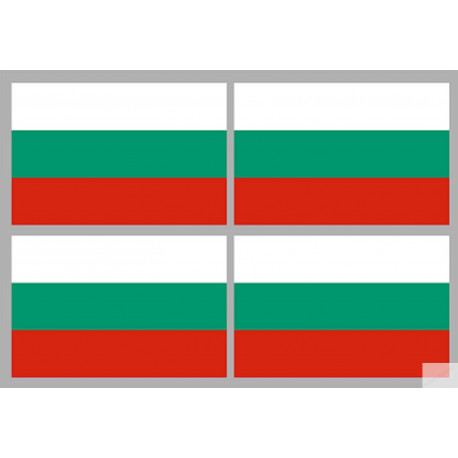 Drapeau Bulgarie (4 fois 9.5x6.3cm) - Sticker/autocollant