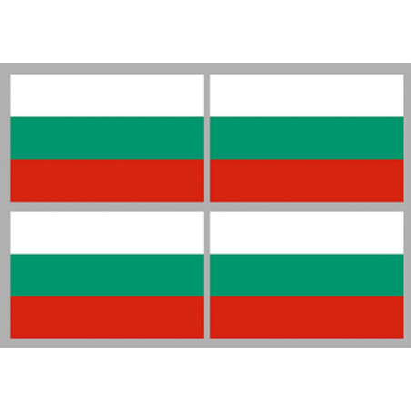 Drapeau Bulgarie (4 fois 9.5x6.3cm) - Sticker/autocollant