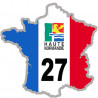 FRANCE 27 Haute Normandie - 10x10cm - Sticker/autocollant