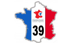 FRANCE 39 Franche Comté (5x5cm) - Sticker/autocollant