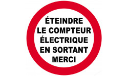 éteindre le compteur électrique en sortant (5cm) - Sticker/autocollant